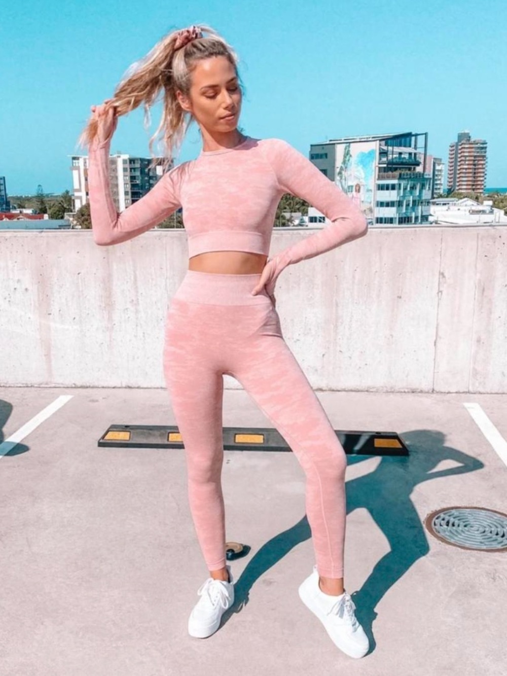 AYBL Pink Camouflage Workout Top